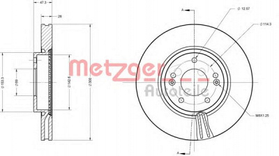 METZGER 6110155 -  Тормозной диск