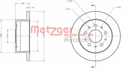 METZGER 6110163 -  Тормозной диск