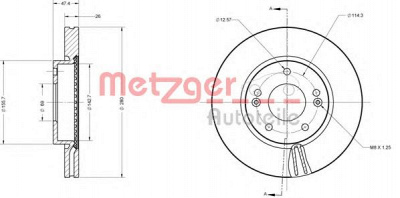 METZGER 6110175 -  Тормозной диск