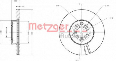 METZGER 6110178 -  Тормозной диск