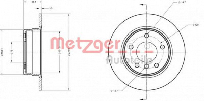 METZGER 6110184 -  Тормозной диск