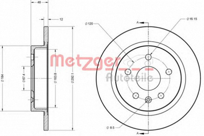 METZGER 6110188 -  Тормозной диск