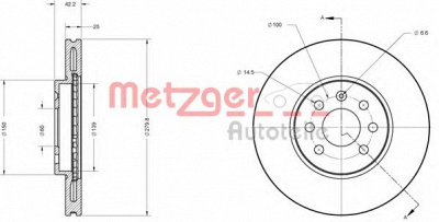 METZGER 6110193 -  Тормозной диск