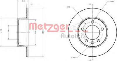 METZGER 6110201 -  Тормозной диск