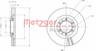 METZGER 6110203 -  Тормозной диск