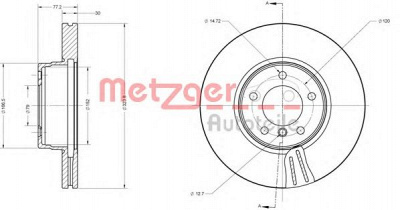 METZGER 6110208 -  Тормозной диск