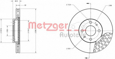METZGER 6110216 -  Тормозной диск