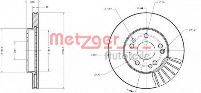 METZGER 6110223 -  Тормозной диск