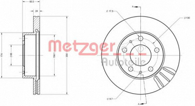 METZGER 6110252 -  Тормозной диск