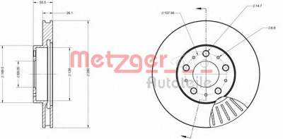 METZGER 6110253 -  Тормозной диск