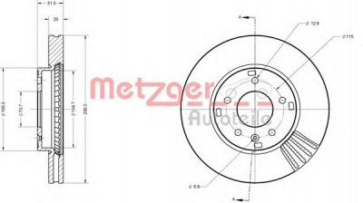 METZGER 6110256 -  Тормозной диск