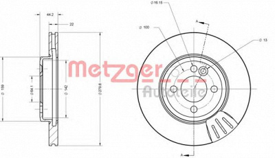 METZGER 6110263 -  Тормозной диск