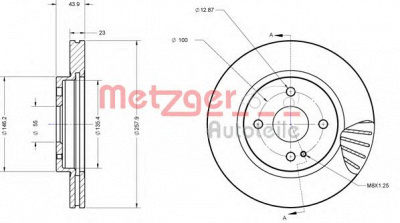 METZGER 6110266 -  Тормозной диск
