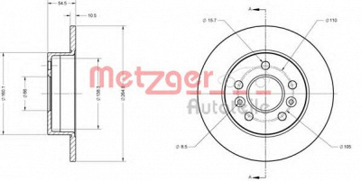 METZGER 6110273 -  Тормозной диск