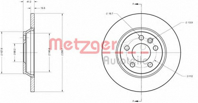 METZGER 6110275 -  Тормозной диск