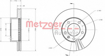 METZGER 6110287 -  Тормозной диск