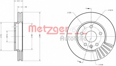 METZGER 6110296 -  Тормозной диск
