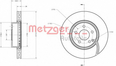METZGER 6110304 -  Тормозной диск