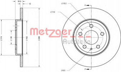 METZGER 6110311 -  Тормозной диск