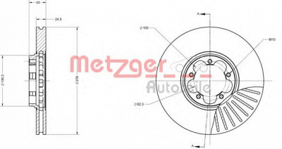 METZGER 6110314 -  Тормозной диск