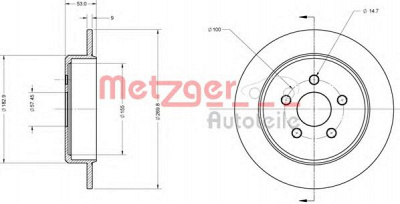 METZGER 6110333 -  Комплект тормозных колодок, дисковый тормоз
