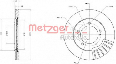 METZGER 6110347 -  Тормозной диск