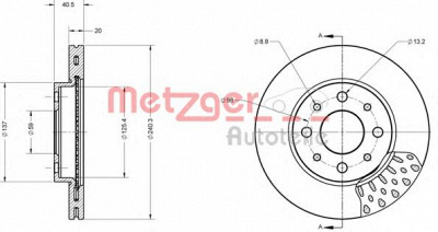 METZGER 6110363 -  Тормозной диск