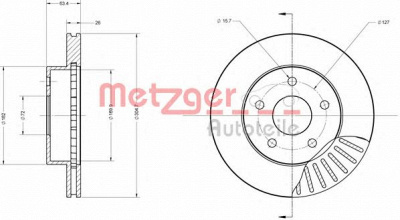 METZGER 6110364 -  Тормозной диск