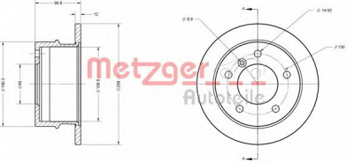 METZGER 6110368 -  Тормозной диск