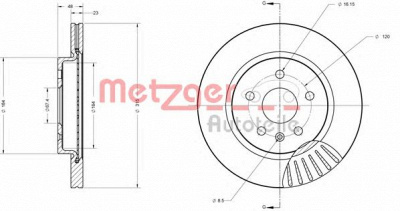 METZGER 6110371 -  Тормозной диск