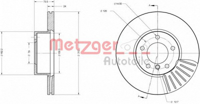 METZGER 6110395 -  Тормозной диск