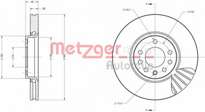 METZGER 6110404 -  Тормозной диск