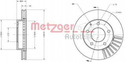 METZGER 6110409 -  Тормозной диск