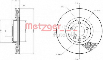 METZGER 6110436 -  Тормозной диск