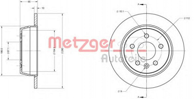 METZGER 6110492 -  Комплект тормозных колодок, дисковый тормоз