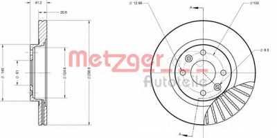 METZGER 6110551 -  Тормозной диск