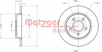 METZGER 6110566 -  Тормозной диск