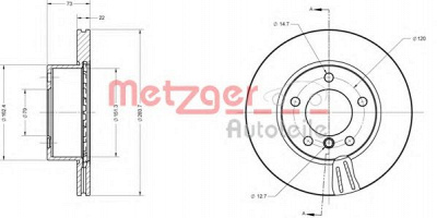 METZGER 6110595 -  Тормозной диск