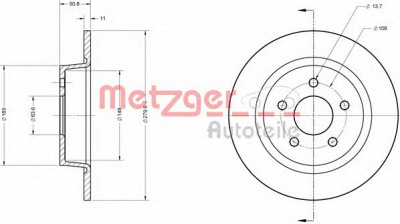 METZGER 6110604 -  Тормозной диск