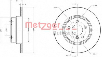 METZGER 6110606 -  Тормозной диск