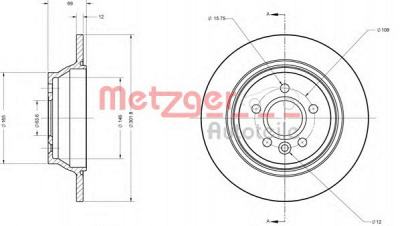 METZGER 6110615 -  Тормозной диск