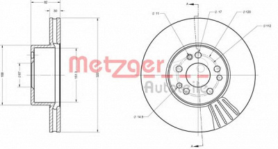 METZGER 6110644 -  Тормозной диск