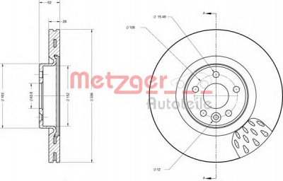 METZGER 6110659 -  Тормозной диск