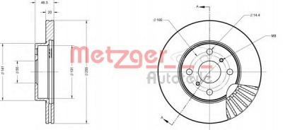 METZGER 6110660 -  Тормозной диск