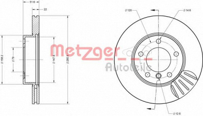 METZGER 6110712 -  Тормозной диск