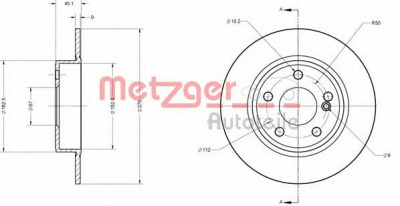 METZGER 6110720 -  Тормозной диск