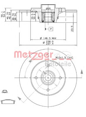 METZGER 6110724 -  Тормозной диск