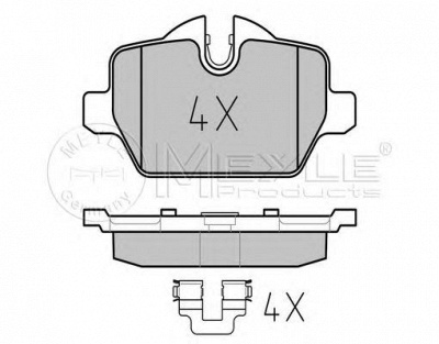 MEYLE 0252362316pd -  Колодки тормозные дисковые задниеие, комплект Platinum Pad
