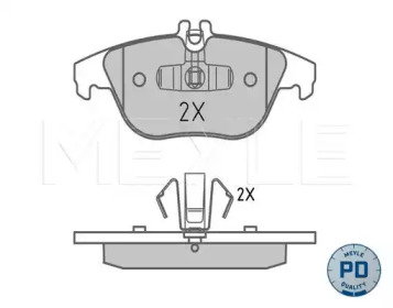 MEYLE 0252425418pd -  Колодки тормозные дисковые задниеие, комплект Platinum Pad