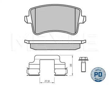 MEYLE 02524606172pd -  Колодки тормозные дисковые задниеие, комплект